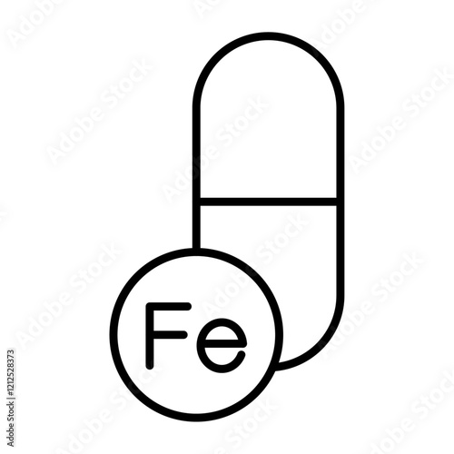 fe capsule icon Simple outline illustration