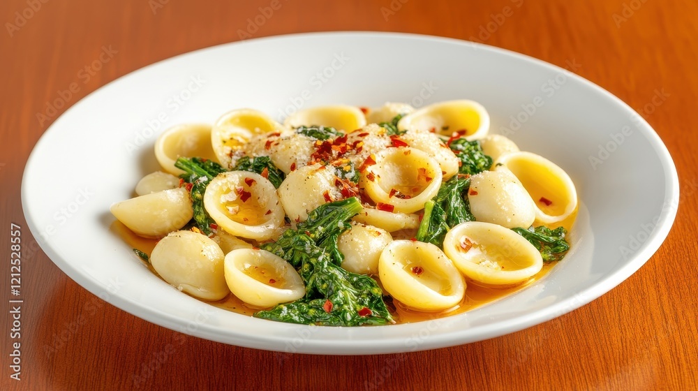 Creamy Orecchiette Pasta with Fresh Broccoli Rabe and a Touch of Red Pepper Flakes: A Delicious Italian Dish for Pasta Lovers Creamy Orecchiette Pasta with Fresh Broccoli Rabe and a Touch of Red Pepper Flakes: A Delicious Italian Dish for Pasta Lovers