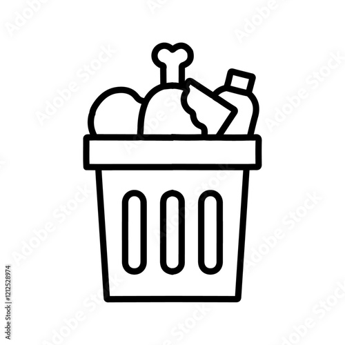food waste icon Simple outline illustration