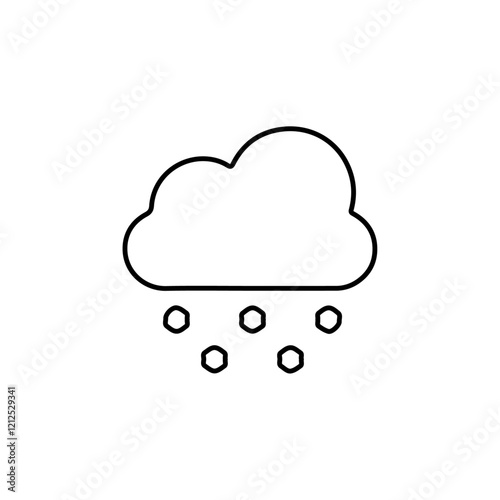 hail cloud icon Simple outline illustration