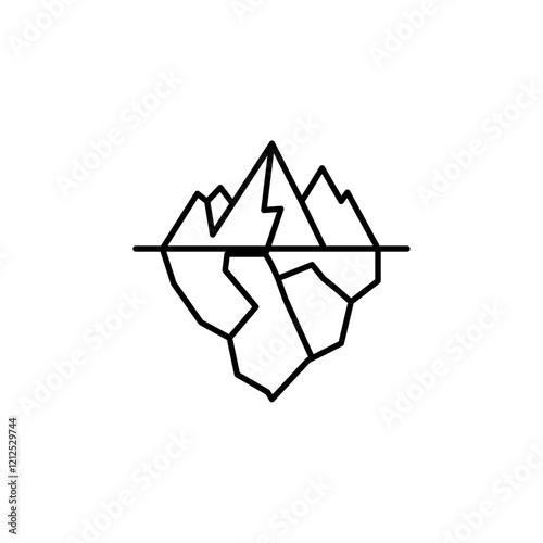 ice berg icon Simple outline illustration