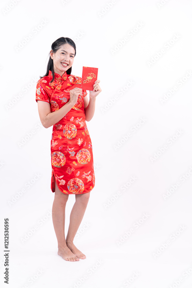 Portrait of asian young woman in Chinese New Year celebration clothes Portrait of asian young woman in Chinese New Year celebration clothes