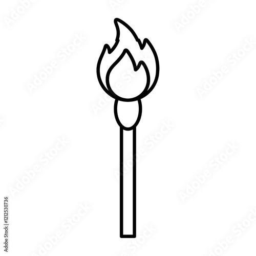 match stick icon Simple outline illustration