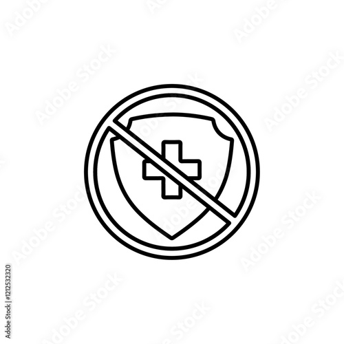 no health icon Simple outline illustration