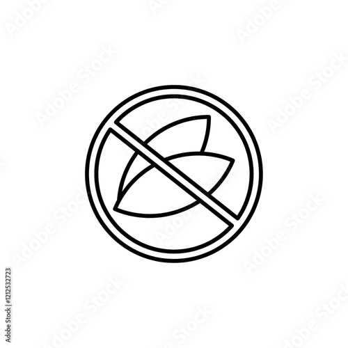 no leaf icon Simple outline illustration