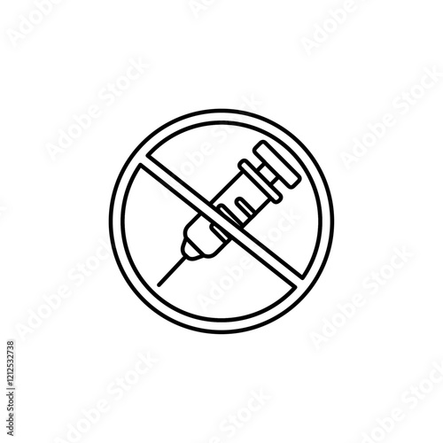 no injection icon Simple outline illustration