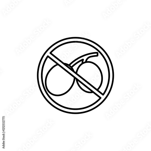 no olive icon Simple outline illustration