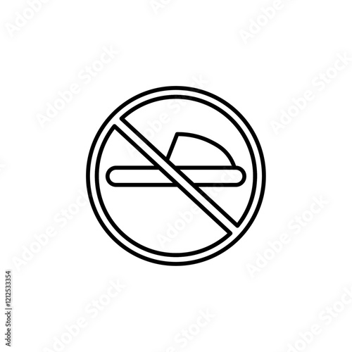 no slipper icon Simple outline illustration