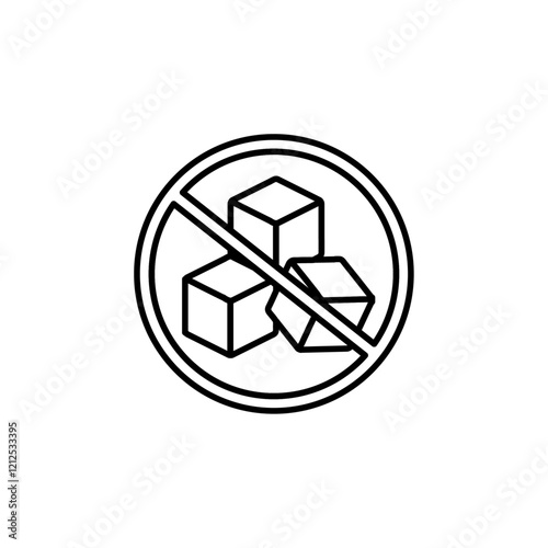 no sugar icon Simple outline illustration