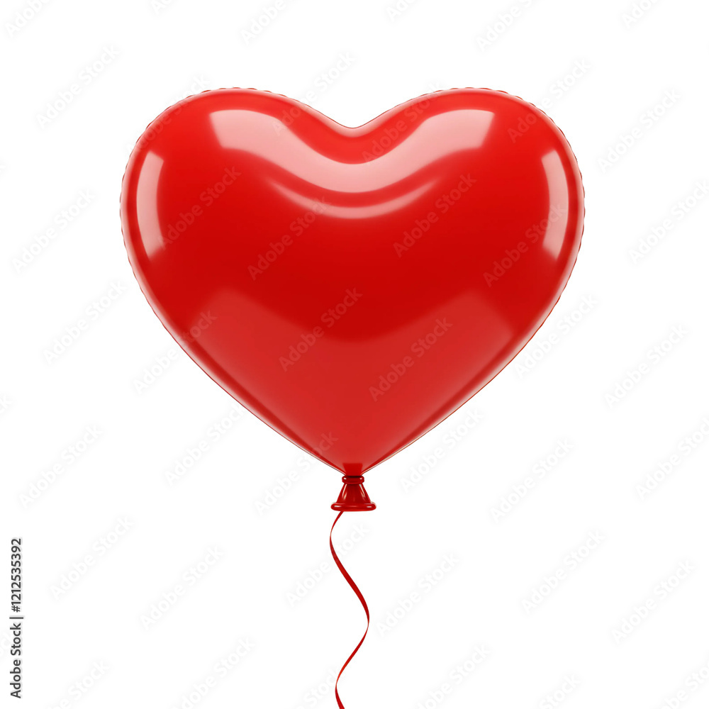 3D Shiny Red Heart Balloon with Curled String Cutout 3D Shiny Red Heart Balloon with Curled String Cutout