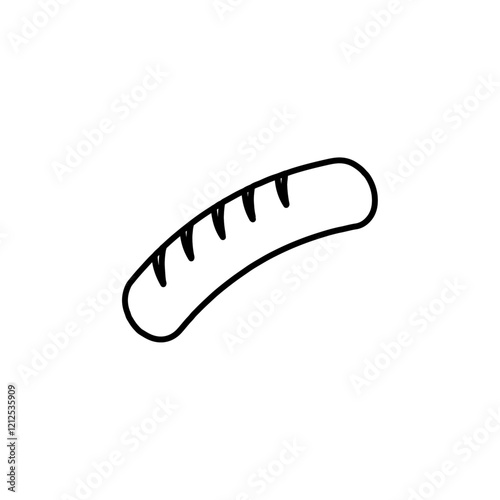 sausage icon Simple outline illustration