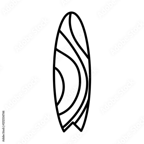 surf board icon Simple outline illustration