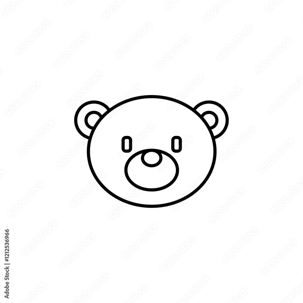 teddy bear icon Simple outline illustration
