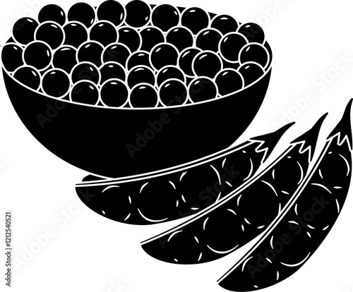 Peas silhouette vector