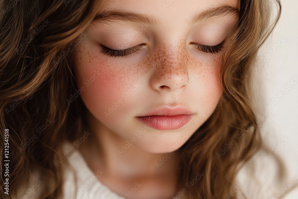 Girl with plumped lips looking down, creating a soft and subtle effect Girl with plumped lips looking down, creating a soft and subtle effect
