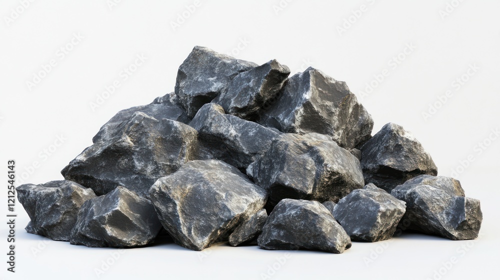 Pile of grey stones isolated on white background. Pile of grey stones isolated on white background.
