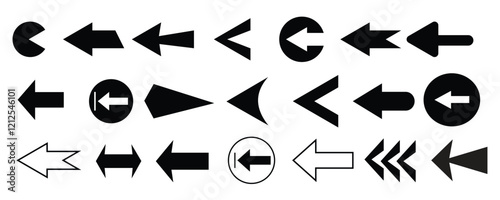 Arrows set of 100 black icons. Arrow icon. Arrow vector collection. Arrow. Cursor. Modern simple arrows. Vector illustration