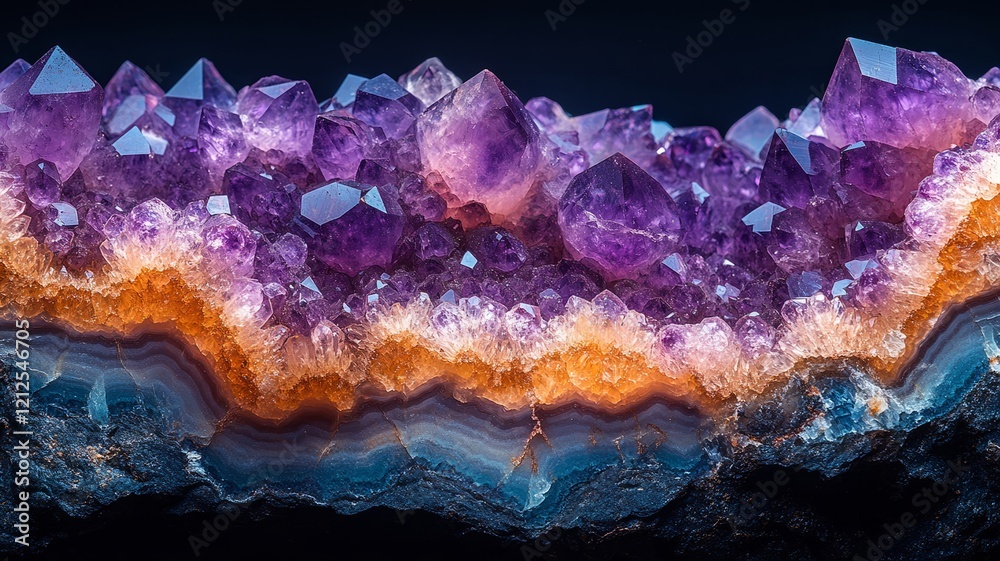 Obraz premium Vivid Amethyst Geode Close-up with Crystals