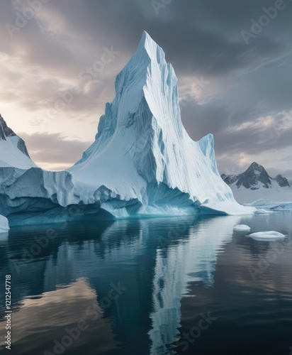 Wallpaper Mural A majestic iceberg floats serenely on the icy waters of the Antarctic Peninsula , iceberg, icy ocean, floating ice mass Torontodigital.ca