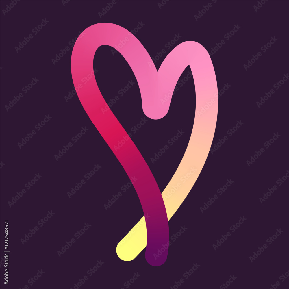Gradient heart illustrations. Modern ribbon shapes, intertwined loops, smooth curves. Perfect for Valentine's Day. Minimalist design, abstract romantic theme. Vector art Gradient heart illustrations. Modern ribbon shapes, intertwined loops, smooth curves. Perfect for Valentine's Day. Minimalist design, abstract romantic theme. Vector art