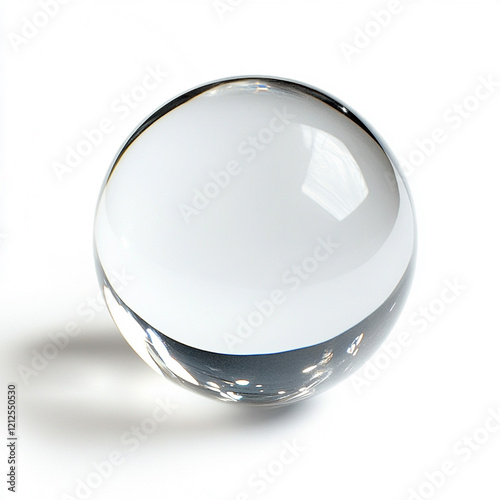 Clear Glass Sphere on White Surface
