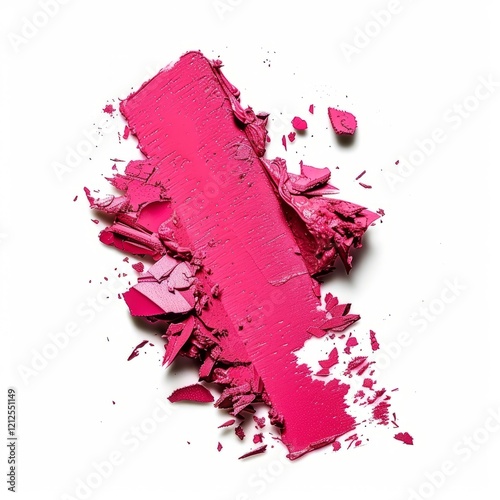 Lipstick or cosmetics smear smudge isolated on white background 