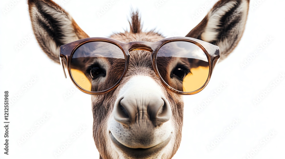 Cool donkey wearing stylish sunglasses. Cool donkey wearing stylish sunglasses.