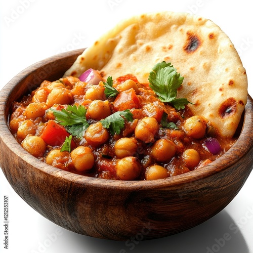 Delicious chickpea curry dish india food photography kitchen setting close-up view culinary delight
