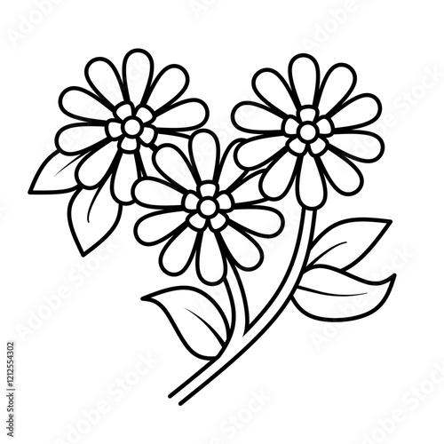 flower illustration coloring page printable