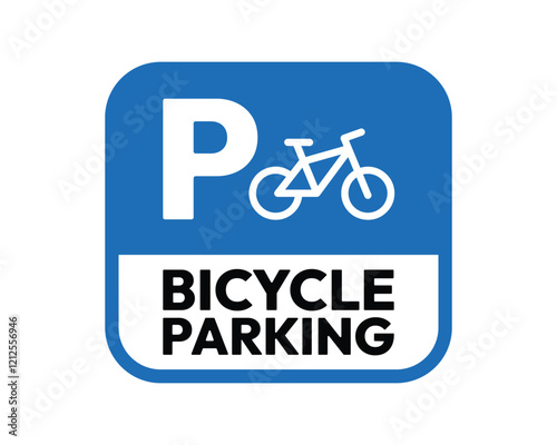 Secure and Convenient Bicycle Parking Sign for Public and Urban Spaces - Best Quality Vector Art Offering a Modern and Clear Design for Indicating Bike Parking Availability