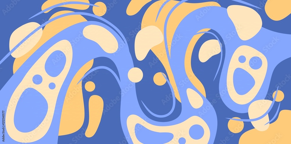 Naklejka premium Abstract Geometric Artwork Flowing Shapes background