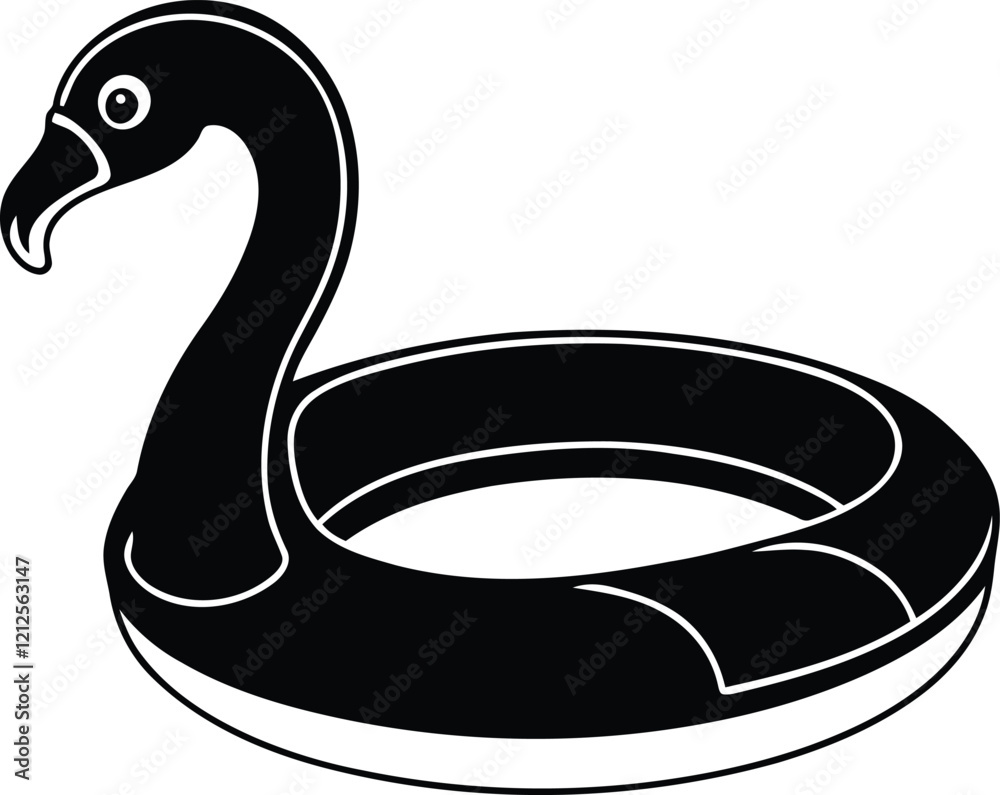 Beautiful flamingo with pool ring vector illustration, flamingo with pool ring silhouette vector art, flamingo with pool ring line art vector design Beautiful flamingo with pool ring vector illustration, flamingo with pool ring silhouette vector art, flamingo with pool ring line art vector design