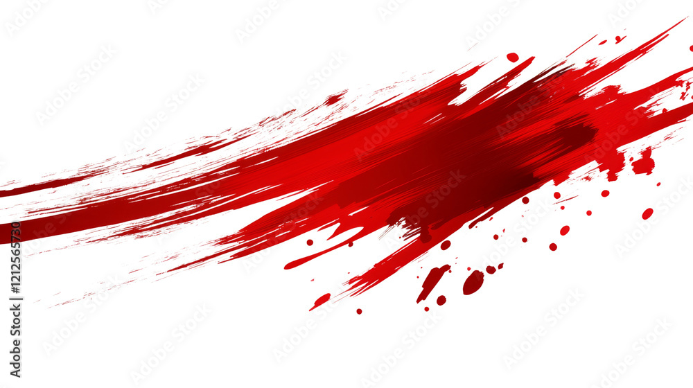 Vibrant Red Brush Stroke, isolated on transparent background Vibrant Red Brush Stroke, isolated on transparent background