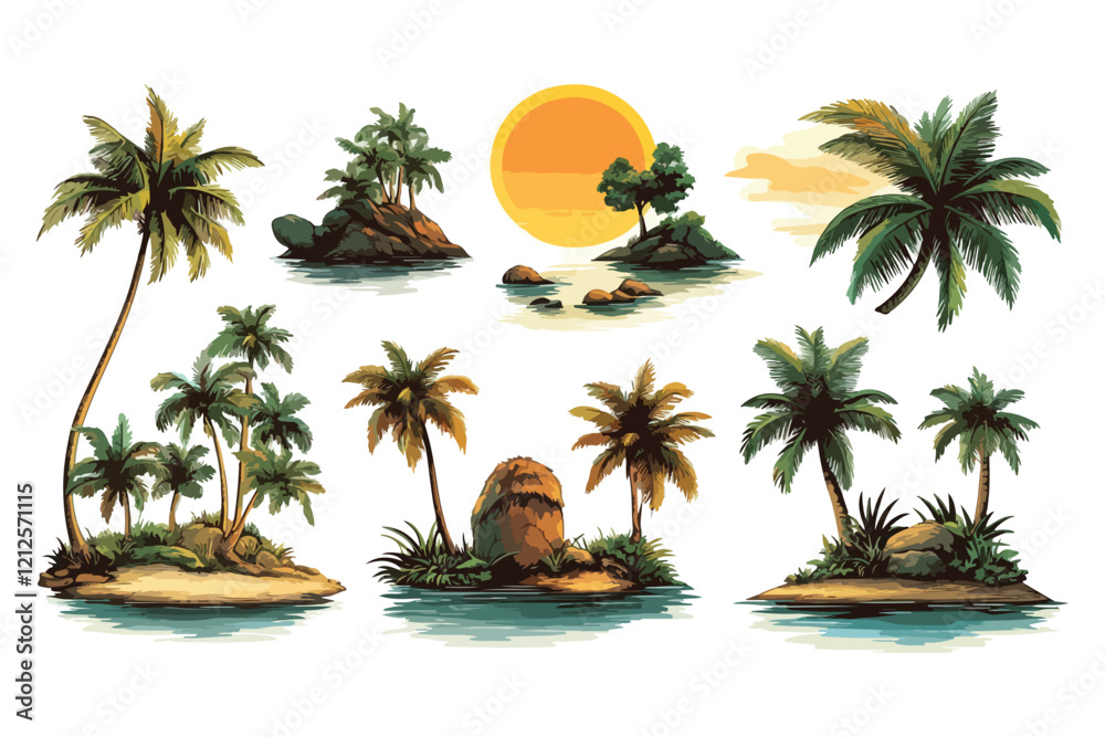 Obraz premium tropical island with palm trees