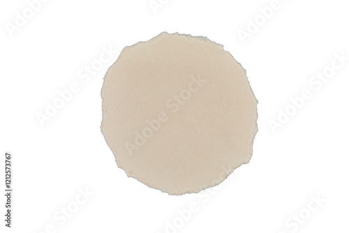 ripped round beige paper cardboard isolated on white or transparent png