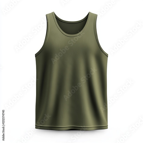 realistic high quality green tank top mockup isolated 