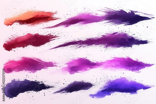 Obraz na płótnie dynamic manga speed lines and impact frames collection, bold brush strokes with gradient effects w salonie
