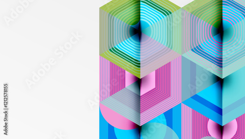 Creative hexagons geometric shapes design