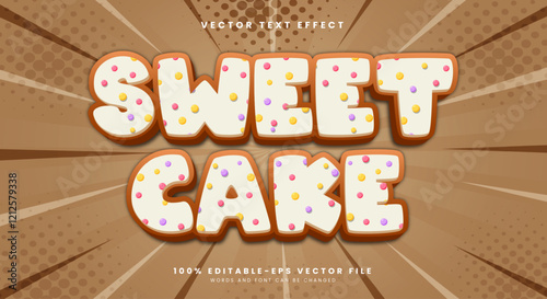 Sweet Cake editable text effect Template Suitable for Donut style
