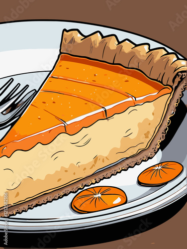orange pie vector art for design needs