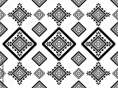 Southwest Aztec geometric Native American Mexican Navajo tribal ethnic boho indian texture ornament seamless pattern fabric black and white design vector for woven textile printing blanket rug carpet 