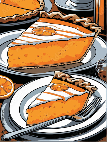 orange pie vector art for design needs