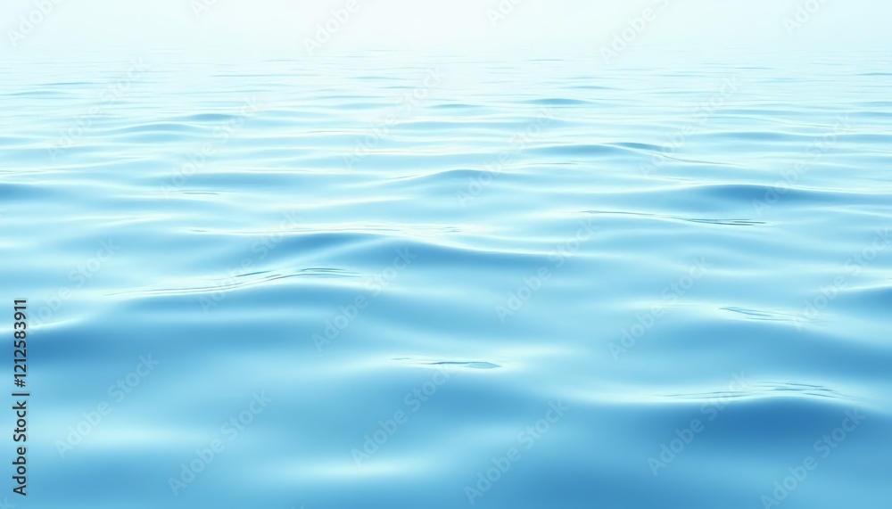 Fototapeta premium Serene blue ocean waves create a calming atmosphere.