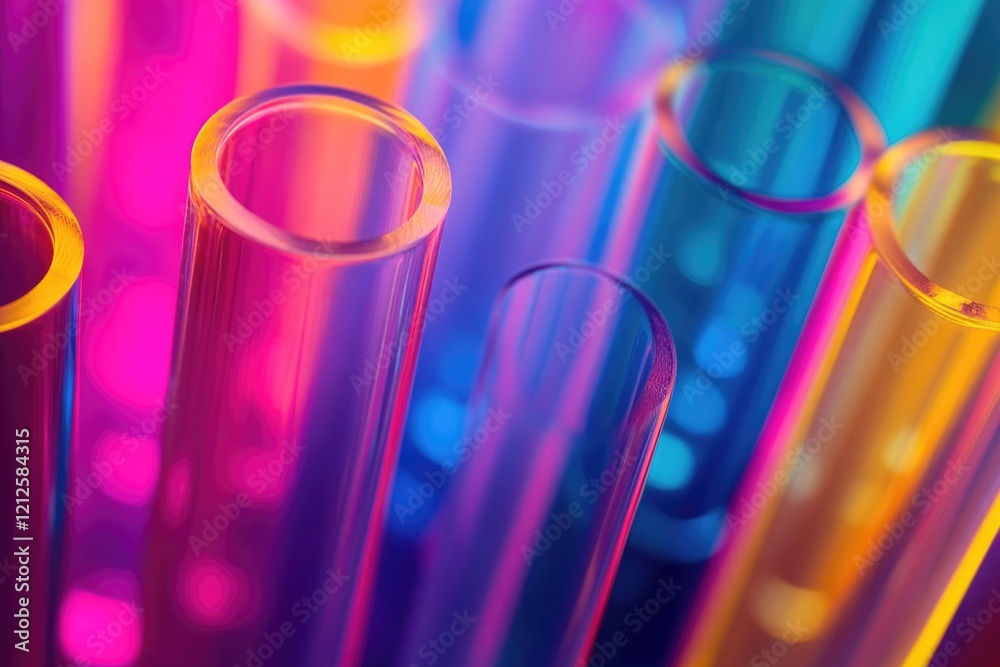 A close-up shot of variously colored plastic tubes A close-up shot of variously colored plastic tubes