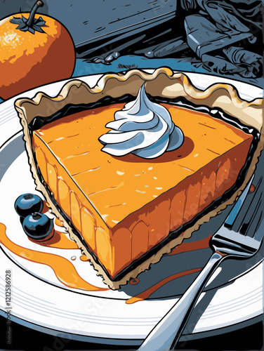 orange pie vector art for design needs