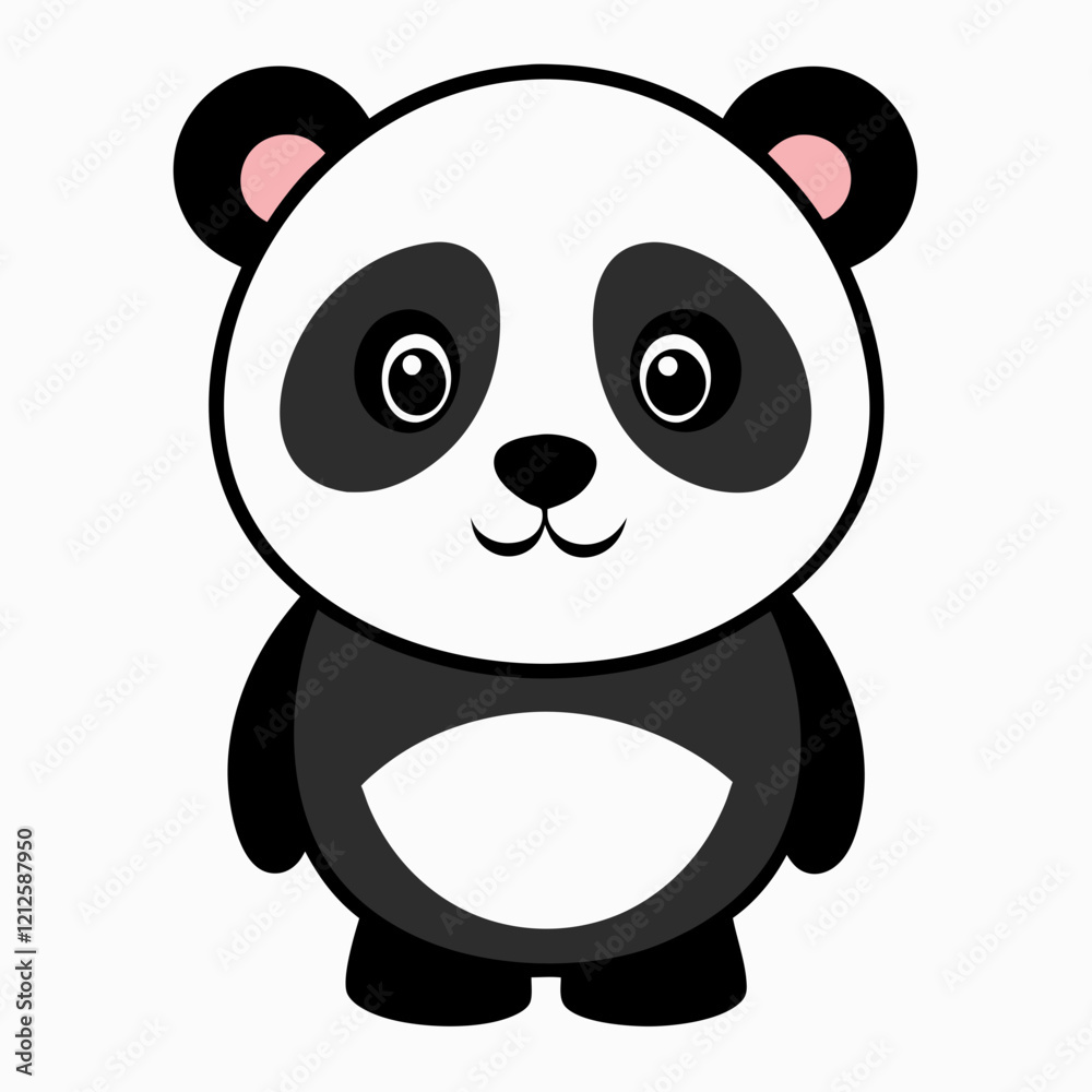 Fototapeta premium panda bear with a bamboo white background