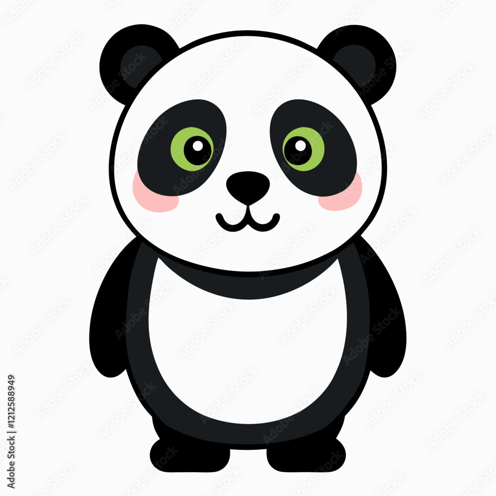 Fototapeta premium panda bear with a bamboo white background