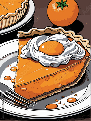 orange pie vector art for design needs