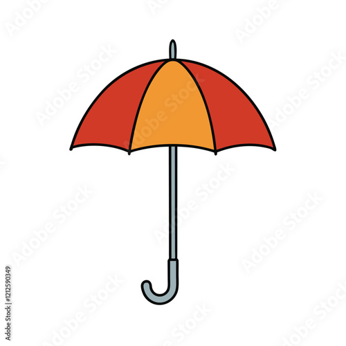 red umbrella isolated on white vector illustration