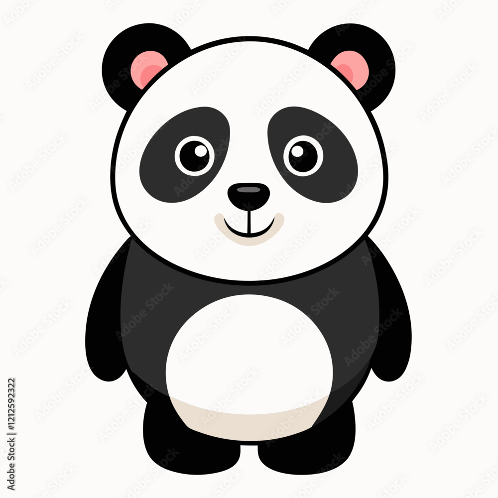 Fototapeta premium panda bear with a bamboo white background
